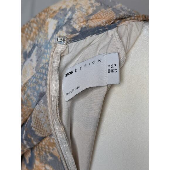 ASOS DESIGN Wrap around pleated midi dress in snake print Size 4 womens - Picture 5 of 7